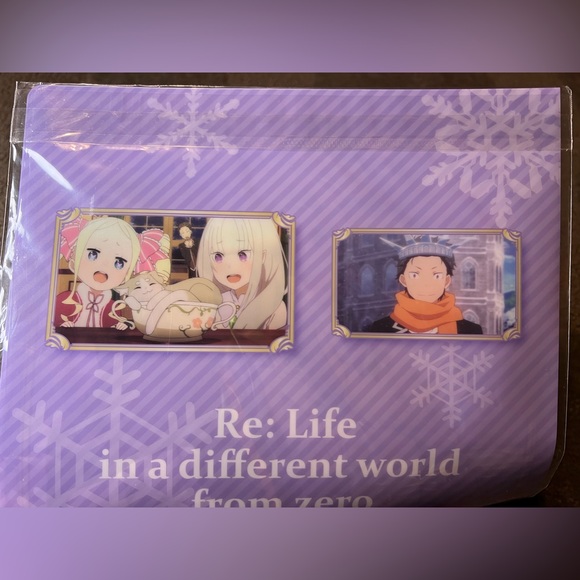 Re:Zero Emilia & Subaru Clear File Folder Plastic Anime Japan Exclusive Official - Picture 5 of 6